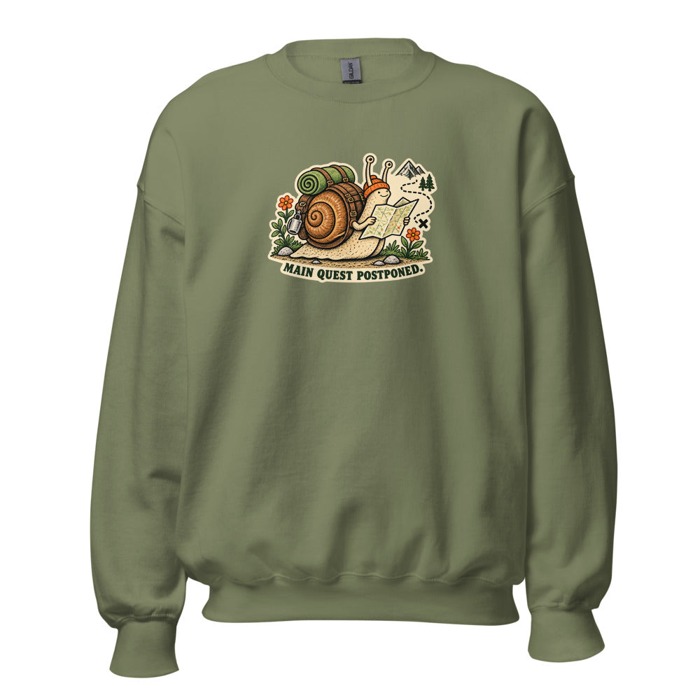 YOP garment: Side Quest Crewneck · Military Green · Front