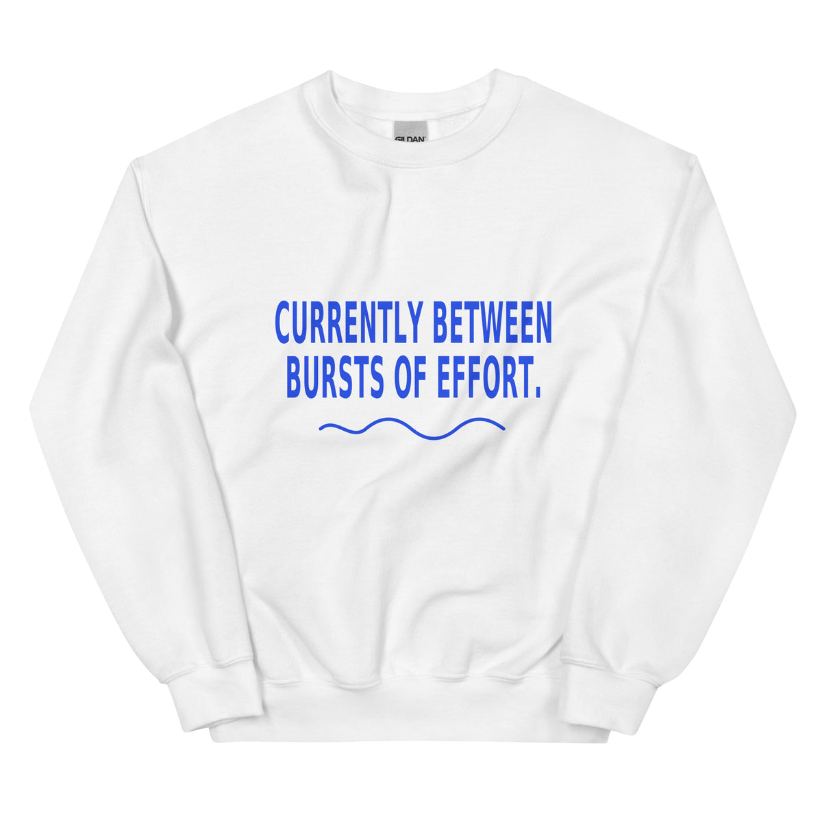 YOP garment: Between Bursts Crewneck · White · front — Product mockup