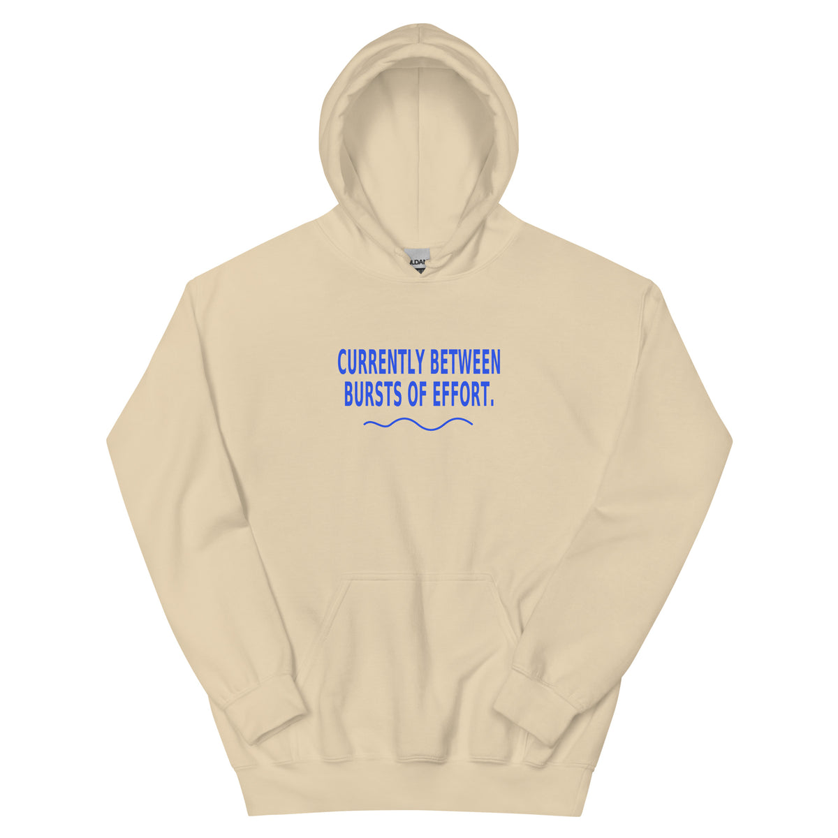 YOP garment: Between Bursts Hoodie · Sand · front — Product mockup