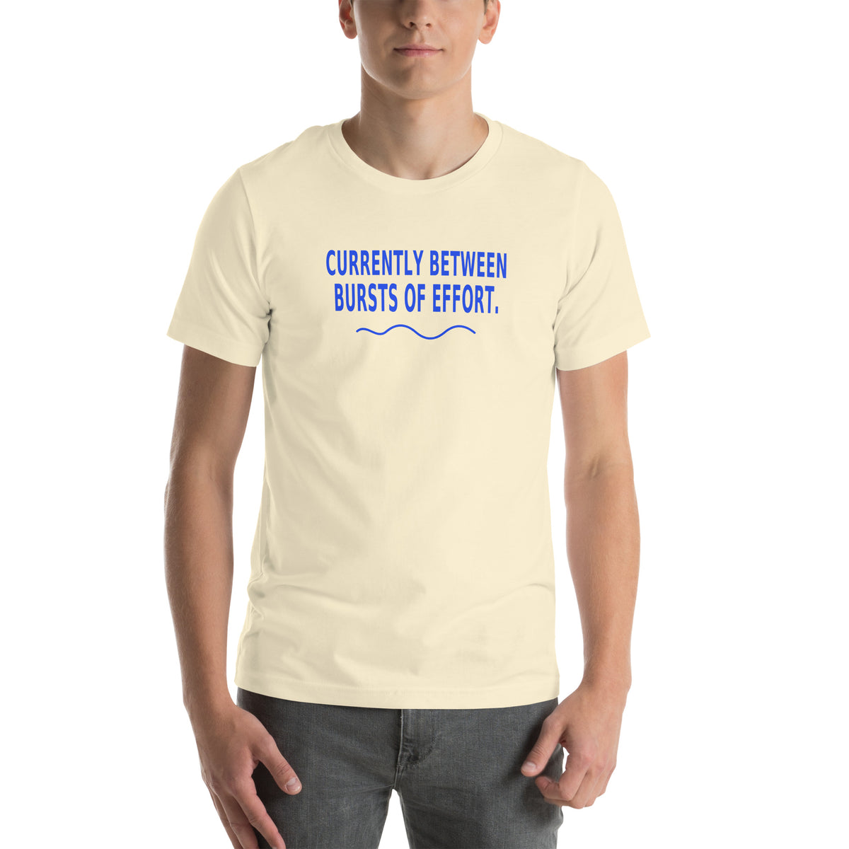 YOP garment: Between Bursts Tee · Natural · front — Product mockup