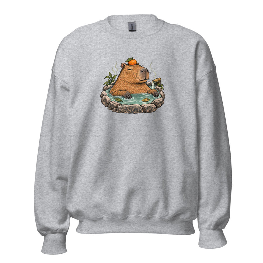 Hot Spring Capybara Crewneck — Crewneck · Sport Grey