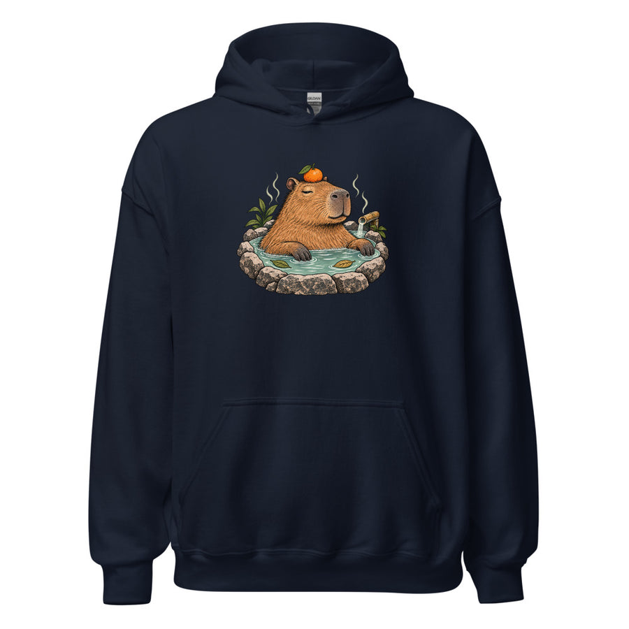 Hot Spring Capybara Hoodie — Hoodie · Navy
