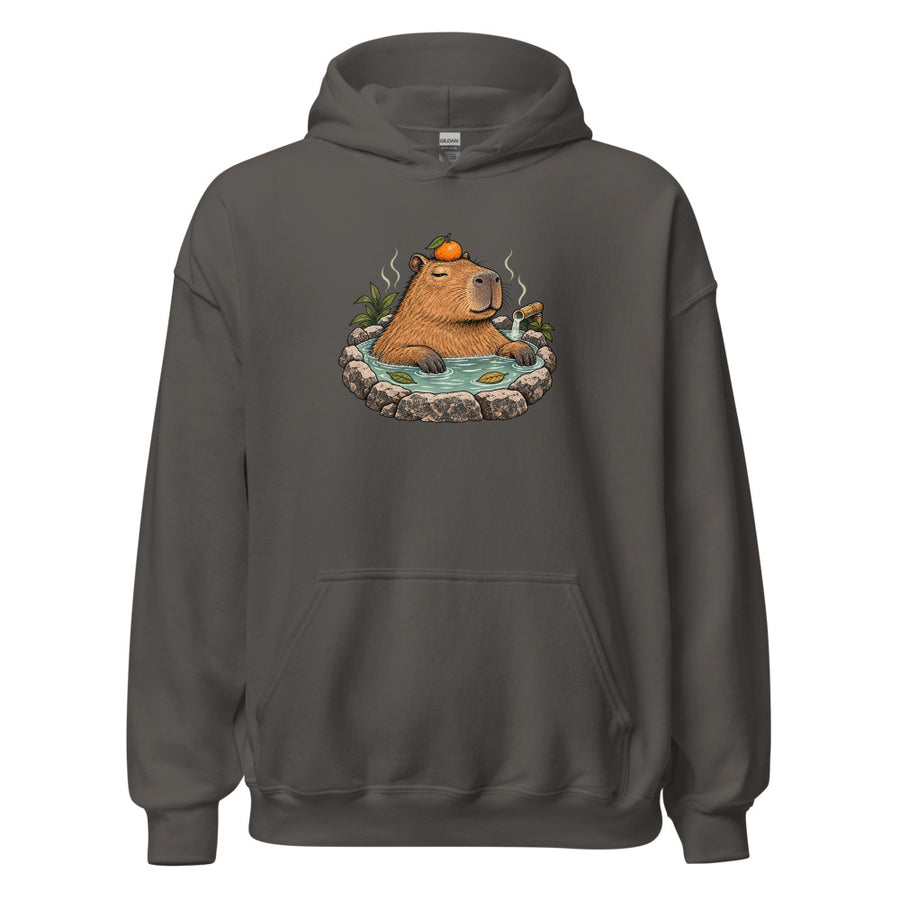 Hot Spring Capybara Hoodie — Hoodie · Charcoal