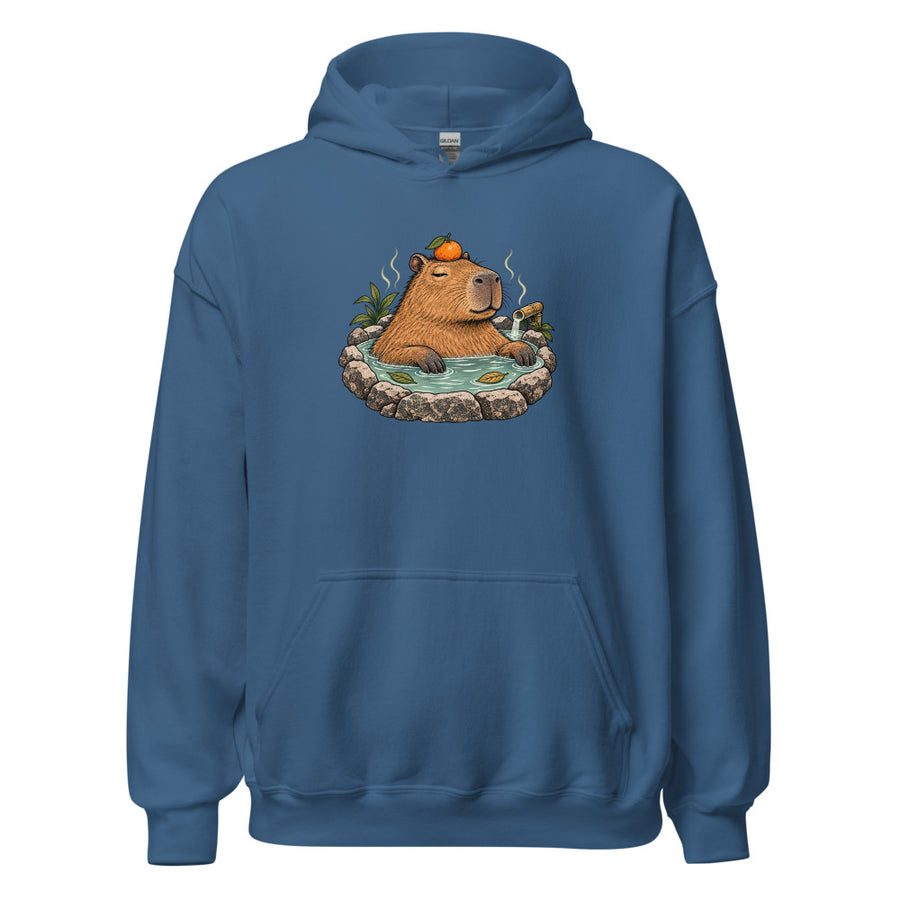 Hot Spring Capybara Hoodie — Hoodie · Indigo Blue