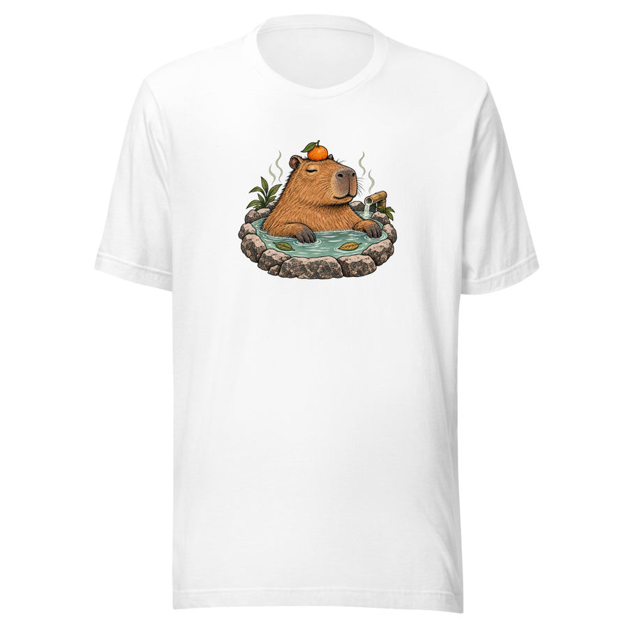 Hot Spring Capybara Tee — T-shirt · White