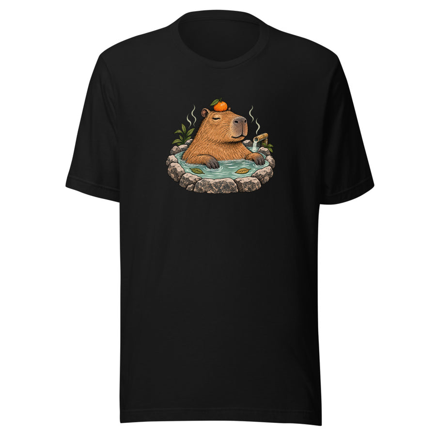 Hot Spring Capybara Tee — T-shirt · Black