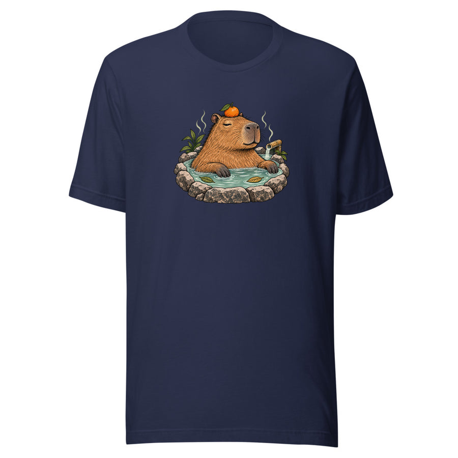 Hot Spring Capybara Tee — T-shirt · Navy