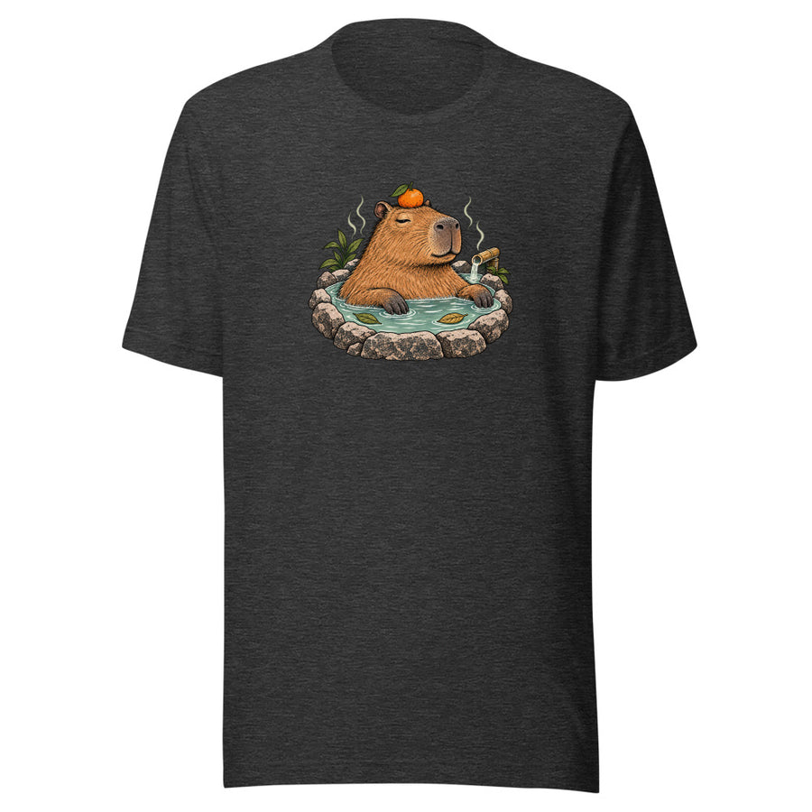 Hot Spring Capybara Tee — T-shirt · Dark Grey Heather