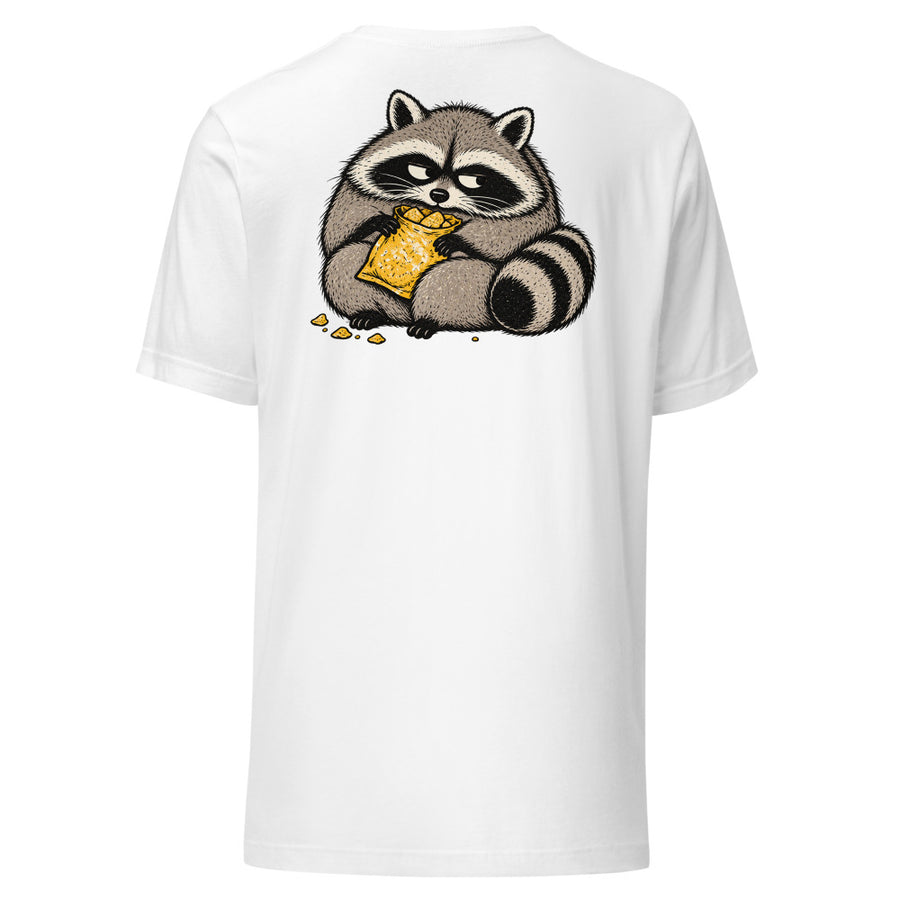 Snack Bandit Chest & Back Tee — Chest and back tee · White · Back
