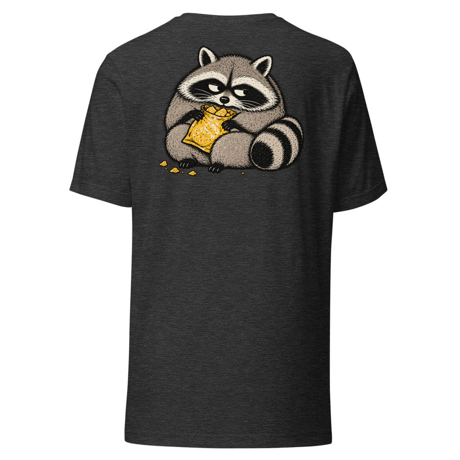 Snack Bandit Chest & Back Tee — Chest and back tee · Dark Grey Heather · Back